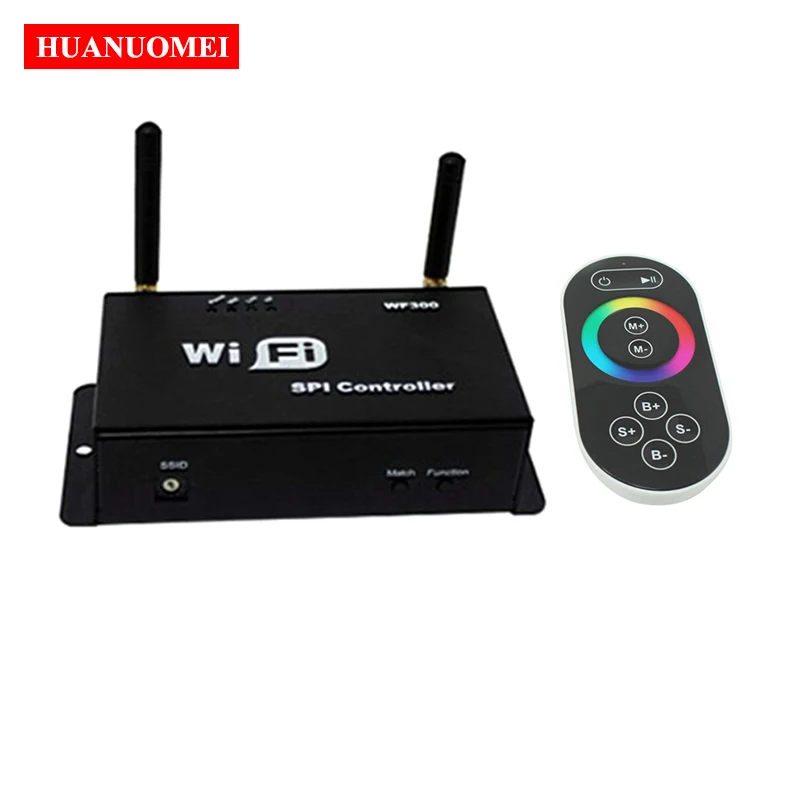 

WF300 SPI LED WiFi Controller RF WS2812B WS2811 UCS1903 IC RGB Pixel Tape Strip Module Lights Dimmer Driver DC 5V 12V 24V 4A*3CH