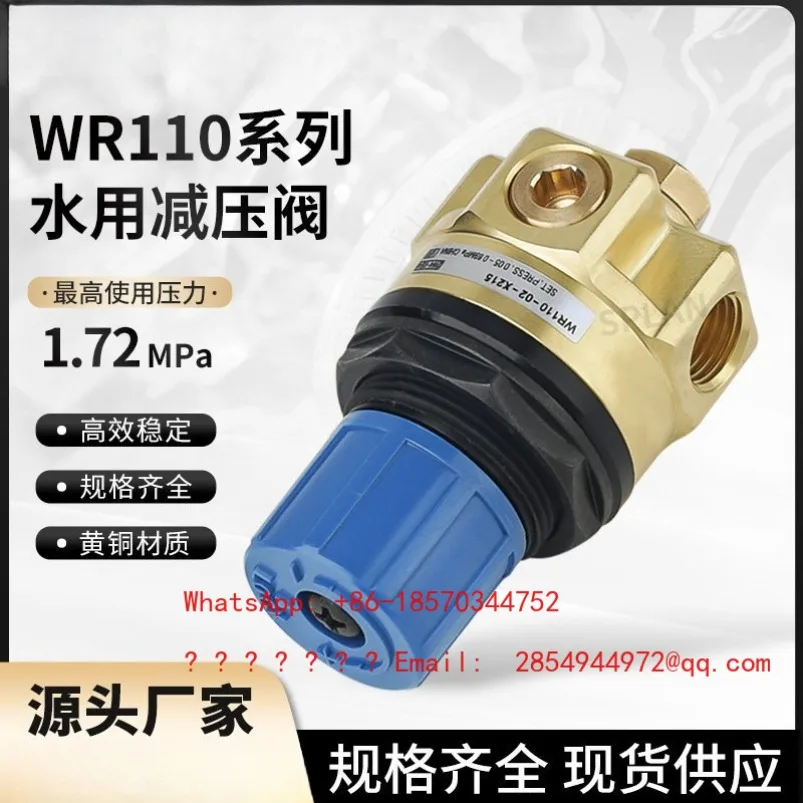 WR110-02 Series Water High Pressure Reducing Valve 2 Points Inner Wire Regulator Adjustable Thickened DN8 Pneumatic