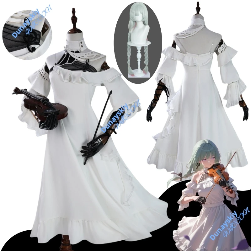 

Wuthering Waves Phrolova Cosplay Costume - Gorgeous White Dress Uniform with Wig | Anime Game Outfit for Women, Halloween Party