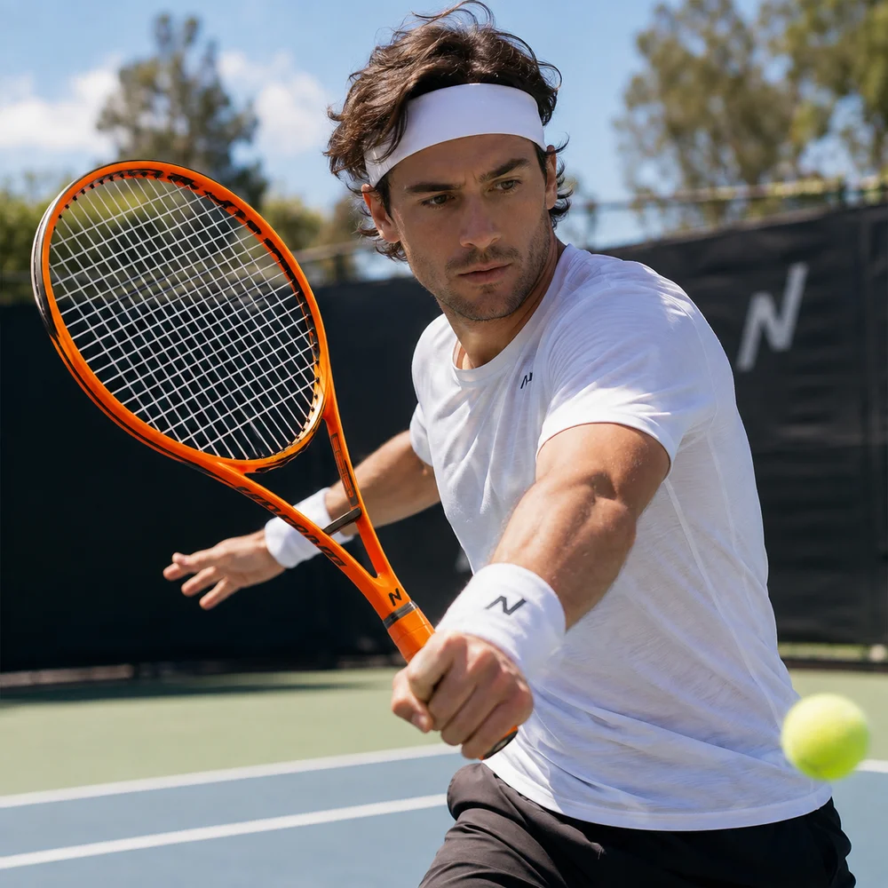 Ember Unstrung Carbon Fiber Tennis Racket 58 In Head 300g 14x16 String Pattern Balanced For Adult Training