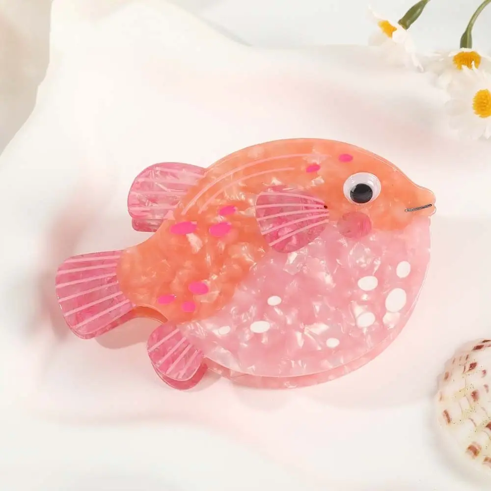 

Personalized Sweet Fish Hair Claw Starfish Waterproof Conch Shark Clip Contrast Color Headwear Acetic Acid Hair Claw Travel
