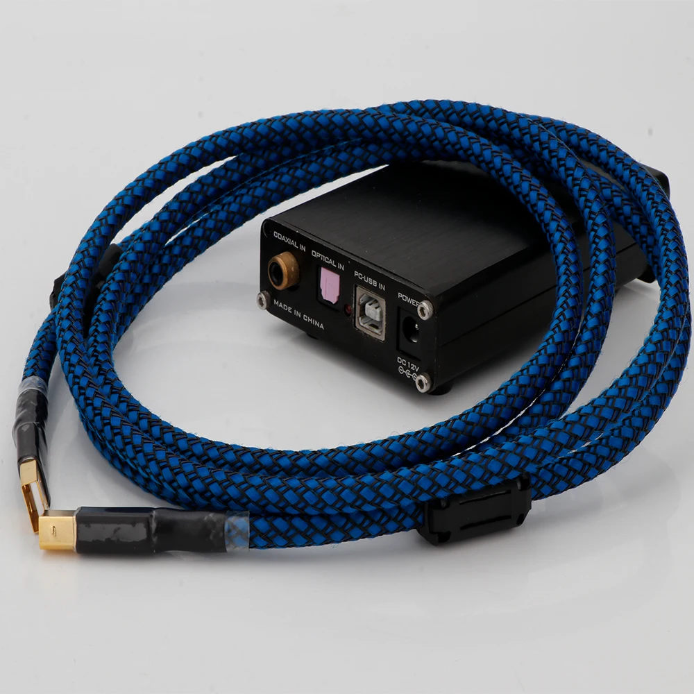 USB Cable 4N OFC Braided Gold Plated USB2.0 A to B Cable Audio USB Cable Fast Transfer HiFi USB Cable for DAC Printer