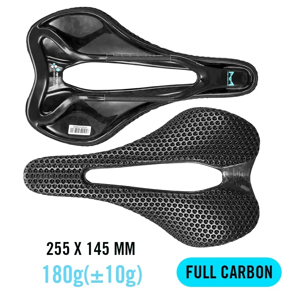 

RYET 3D Printed Carbon Saddle 145mm Lightweight Road MTB Racing Bike Seat with EVA Padding For Cycling Comfort