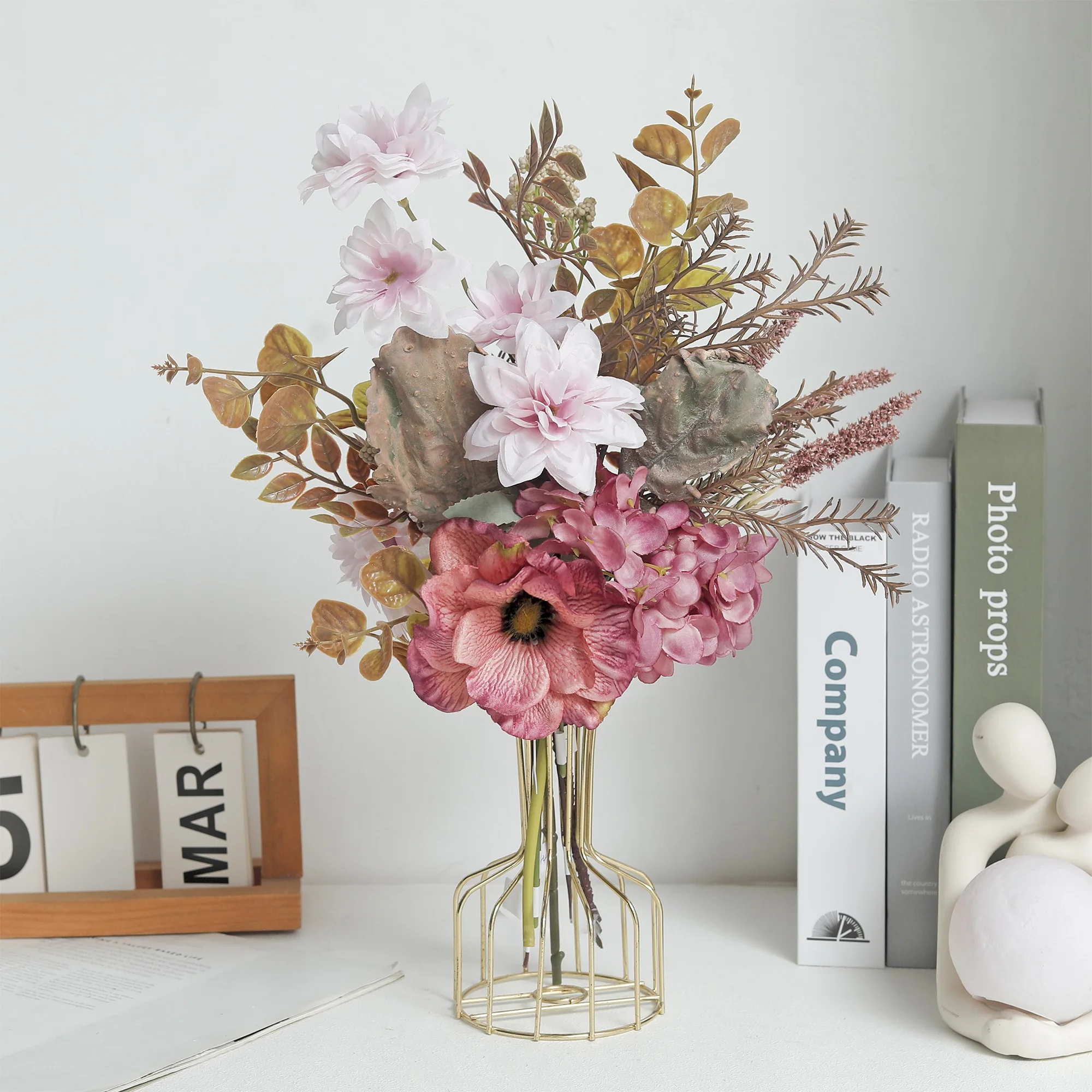 

Kahaul Artificial Flowers Poppy Dahlia Wedding Bouquet Background Arrangement DIY Home Vase Festival Outdoor Garden Arch Decor