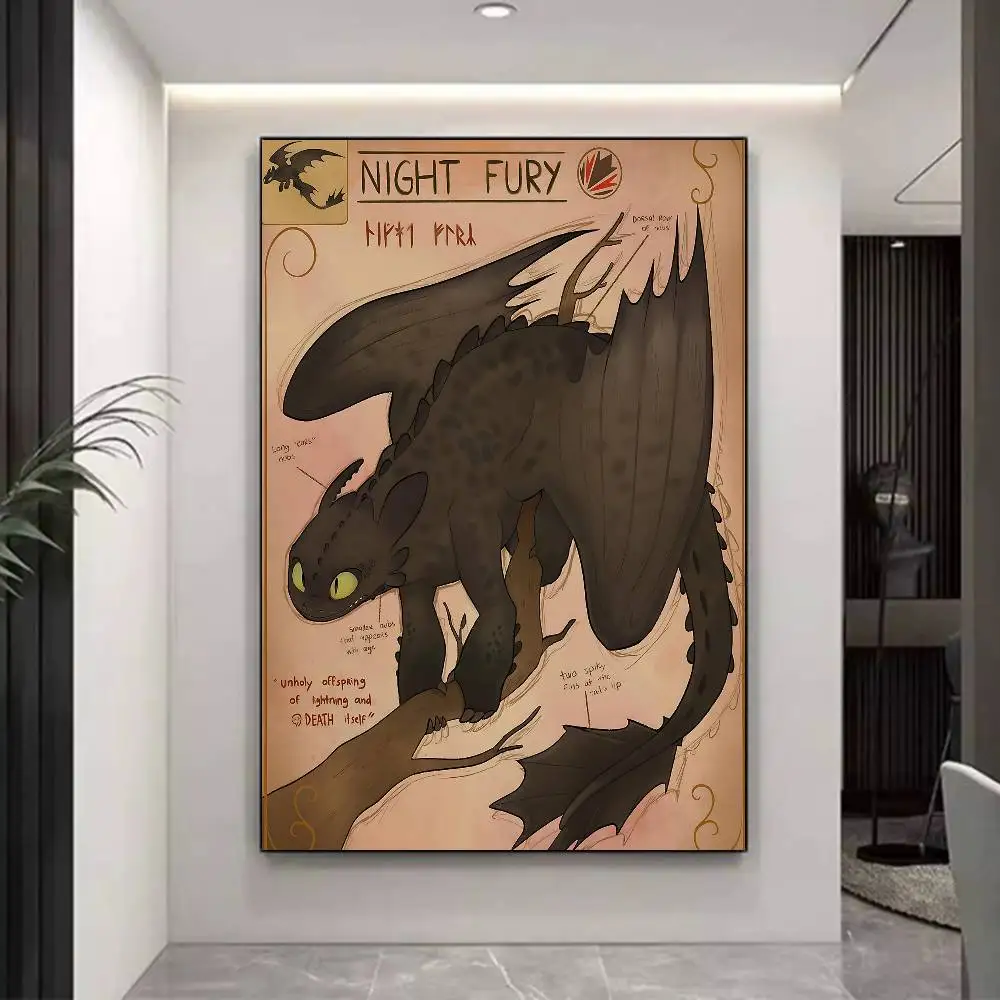 Anime H-How To T-Train Your D-Dragon Good Quality Prints and Posters Waterproof Paper Sticker Coffee House Posters Wall Stickers