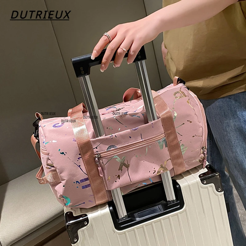 Gym Yoga Sport Dance Bag For Girl Boy Graffiti Letters Printing Travel Fitness Siwmming Dry Wet Waterproof Crossbody Deffle Bag