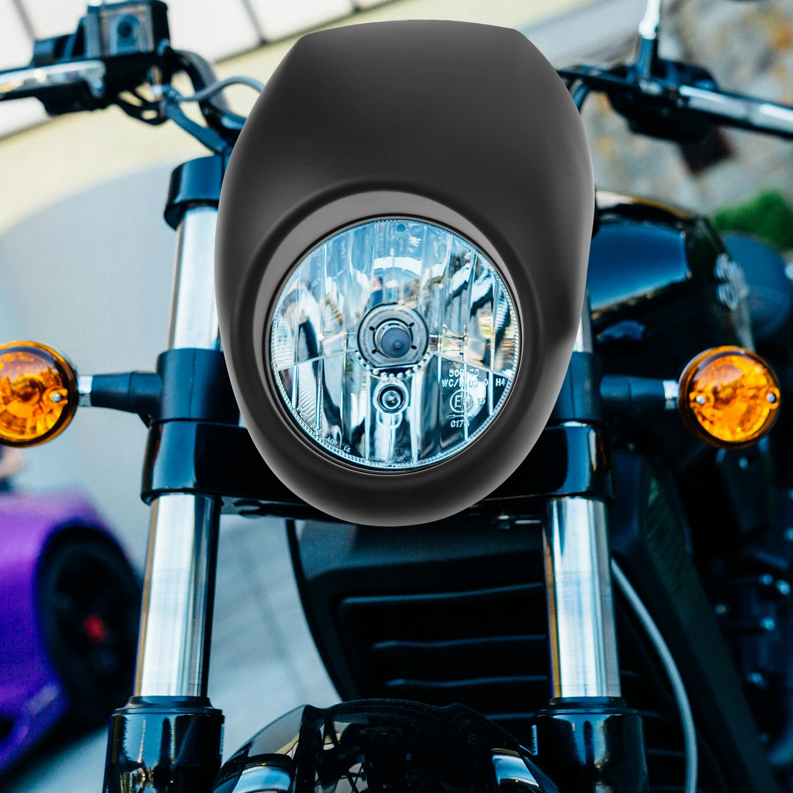 

Universal Motorcycle Fairing Cover Stylish Headlight Protector Wind Deflector Easy Install Durable Abs Material Motorbike