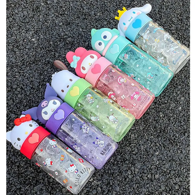 Sanrio Hello Kitty Kuromi Cinnamoroll Cartoon  Plastic Water Cup Cute Fashion tritan material Portable Anti-fall Water Cup