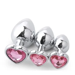 Crystal Anal Plug Heart Shape Buttplug Stainless Steel Anus Sex Toys for Women Men Orgasm DiIdo Ass Prostate Gay Adult Products