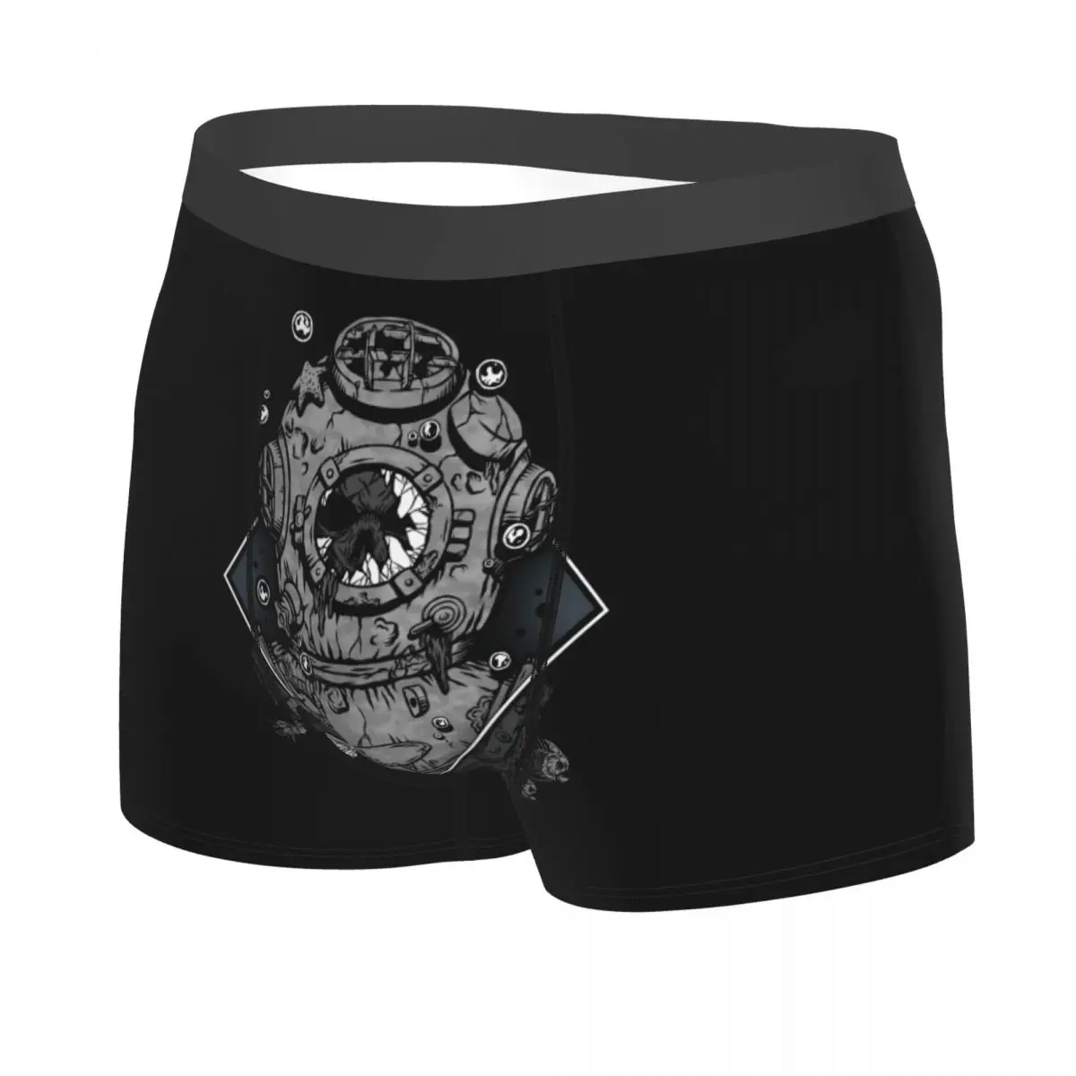 Custom Scuba Diving Skull Underwear Men Printed Customized Occult Forgetfulness Briefs Shorts Panties Breathable Underpants