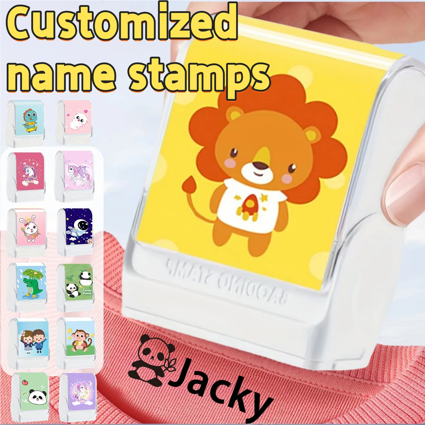 

Customized children's name stamp,personalized waterproof stamp for clothing,Men's and women's personalized ink pad stamps