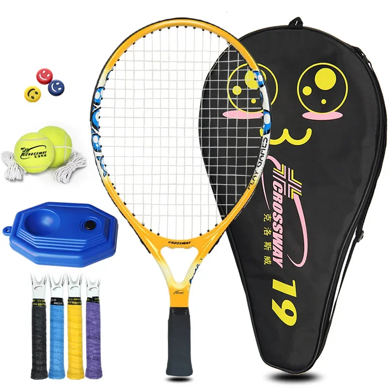 1pcs 19/21/23 Inch Teenager's Tennis Racket for Tennis Carbon Fiber Sports Racket Training with Tennis Single Training Device