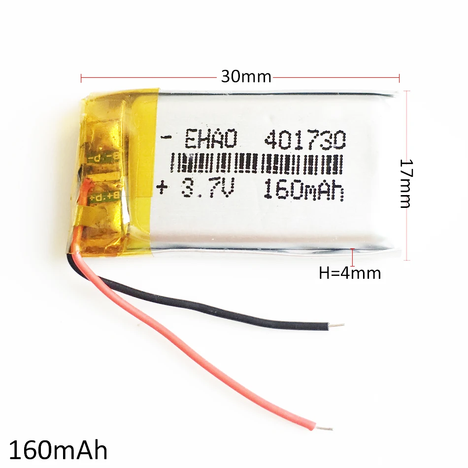 10 PCS 3.7V 160mAh Lipo Rechargeable Battery 401730 Customized wholesale CE FCC ROHS MSDS quality certification