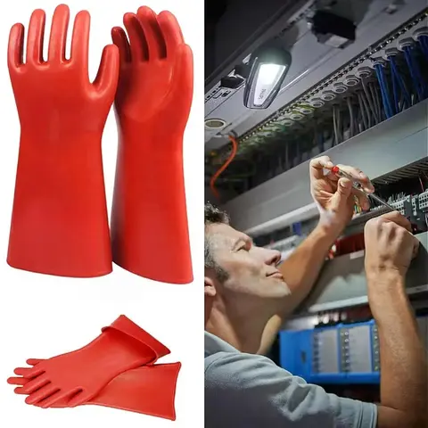1 Pair Anti-electricity Protect Professional 12kv High Voltage Electrical Insulating Gloves Work Gloves Security Protection Tool