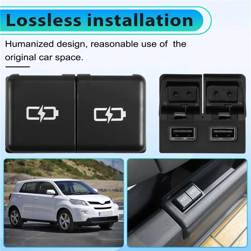 

AASS-45W Double USB Charger For Toyota Senagria Lexus QC3.0 Fast Charge 85532-0R140 USB Charger Quick USB+USB