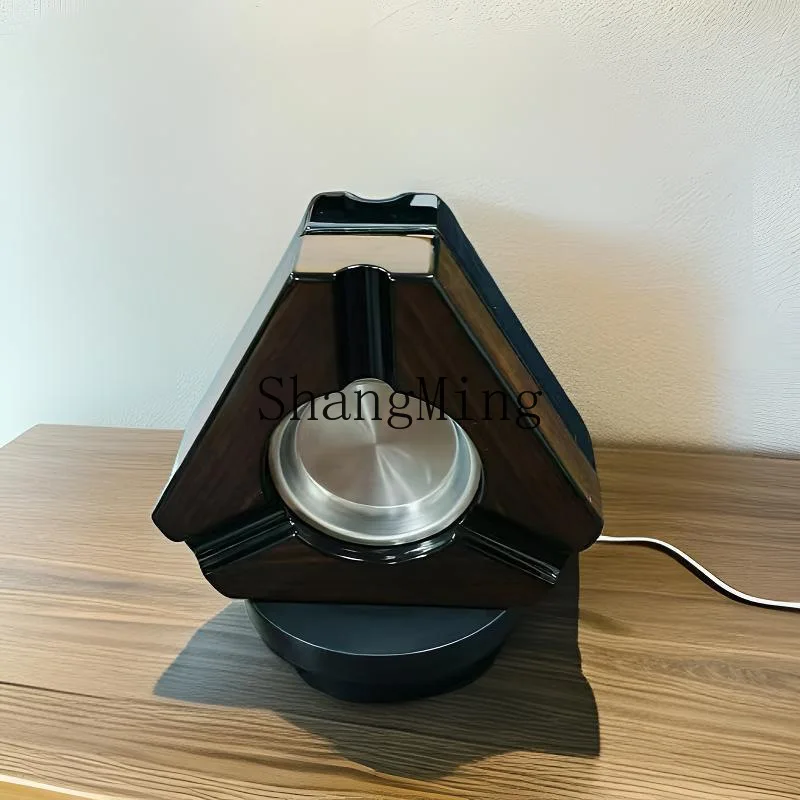 DSA triangular cigar ashtray for home hotel clubs special polished craft wood grain solid wood