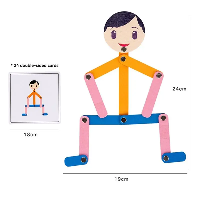 L81A 2025-Sport Houten Man Materiaal DIY Puzzel Educatief spel Vroeg leren voor kinderen Fijne motoriek