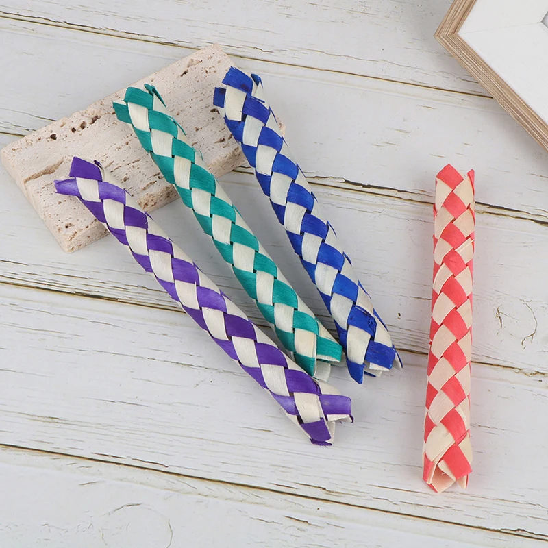 Pájaros loros juguete para masticar creatividad DIY trampas para dedos juguetes Fidget trampa para dedos de bambú chino Natural reemplazo Popits Pop Tube
