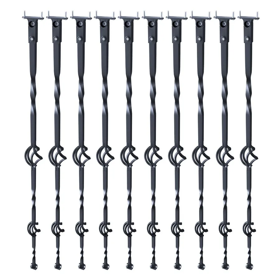 

Staircase Metal Balusters 44'' x 1 2 Galvanized Steel Drative Banister Spindles 10 Pack Deck Baluster with Hollow Double Baske