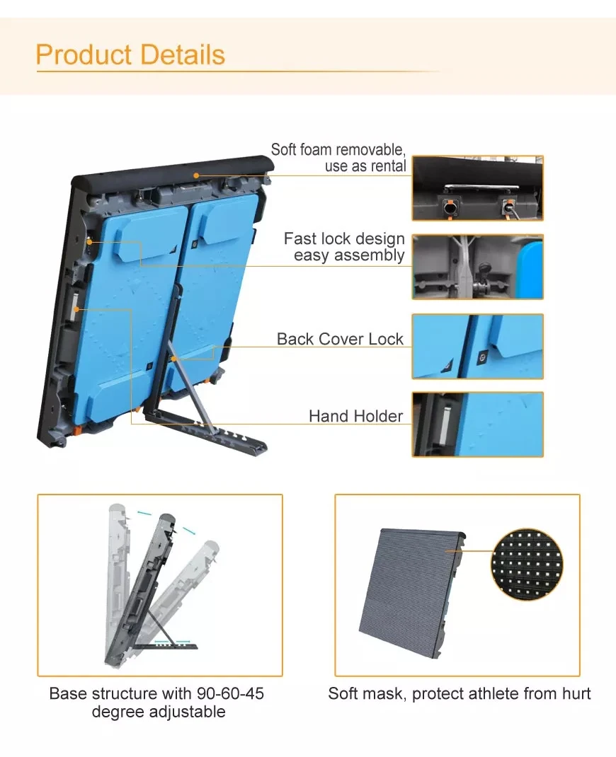 Poster Outdoor Advertising Led Display Screen Guangdong Outdoor Waterproof Display Led Wall Screen Football Stadium Perimeter