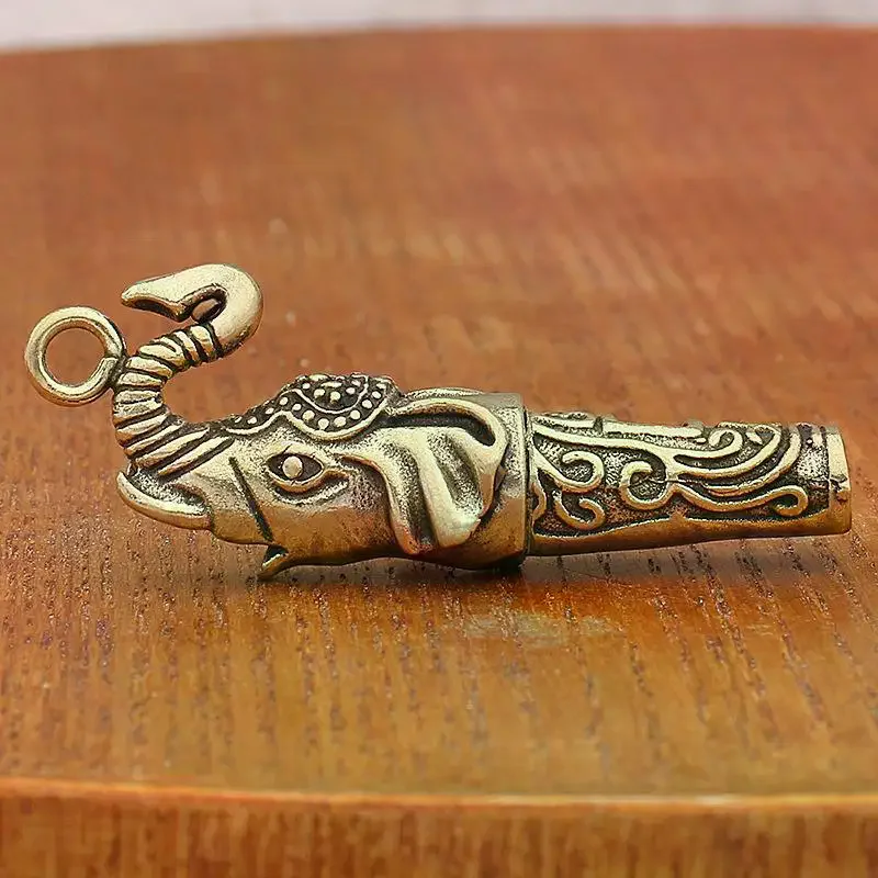 Vintage Brass Whistle With Dragon Carving High Decibel Sound Perfect For Outdoor Hiking Camping Emergency Use