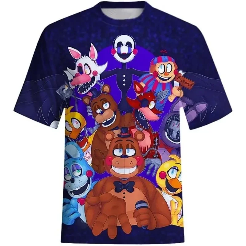 Fashion Clothing Kids 3D Five Night At Freddy Fnafs T-shirt Children Cartoon Tee Shirts T Shirt for Boys Sonic Clothes Girls Top