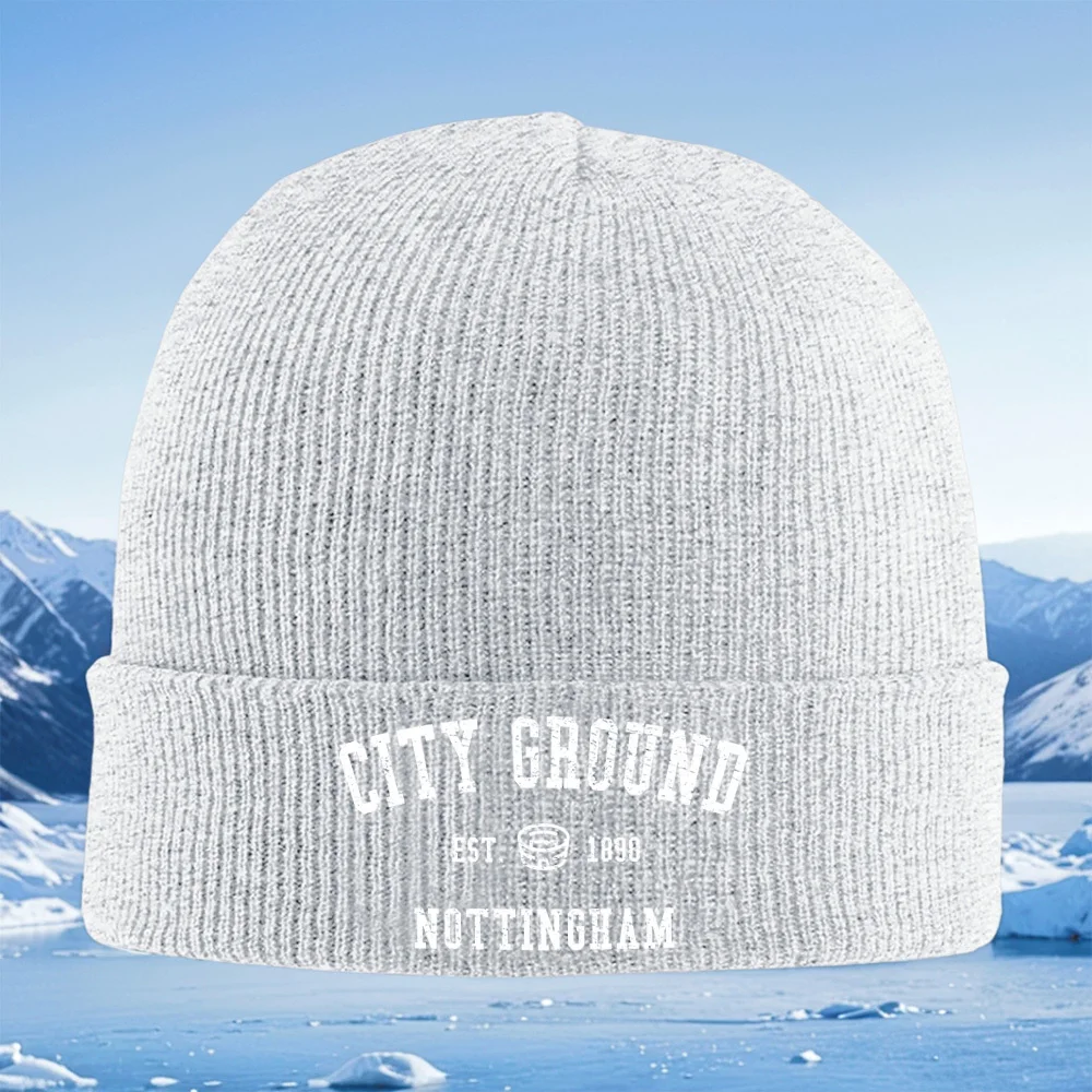 أرض المدينة EST. 1898 NOTTINGHAM شعار الرجال النساء للجنسين محبوك قبعة قبعة صوفية قبعة الشتاء الحرارية الدافئة عيد الميلاد في الهواء الطلق Cyc