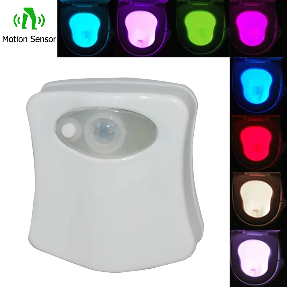 Colorful PIR Motion Sensor Toilet Lights Waterproof LED Washroom Night Lamp for Toilet Bowl Lighting For Bathroom Washroom