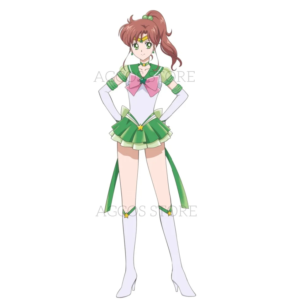 

AGCOS Custom Size Sailor Jupiter Kino Makoto Cosplay Costume Woman Christmas Outfits Uniforms Dress Anime Costumes Cosplay