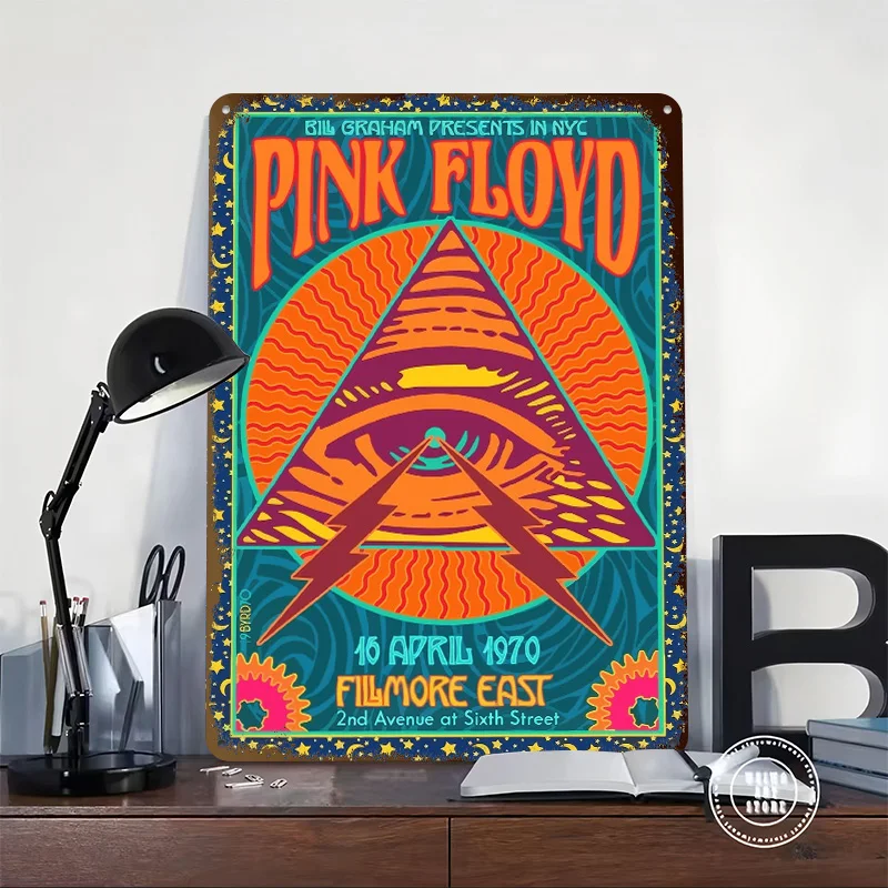 Pink Floyd Concert Pictures Wall Decoration Items Desk Decor Living Room Decorations Vintage Metal Signs Home Sign Wand Deko