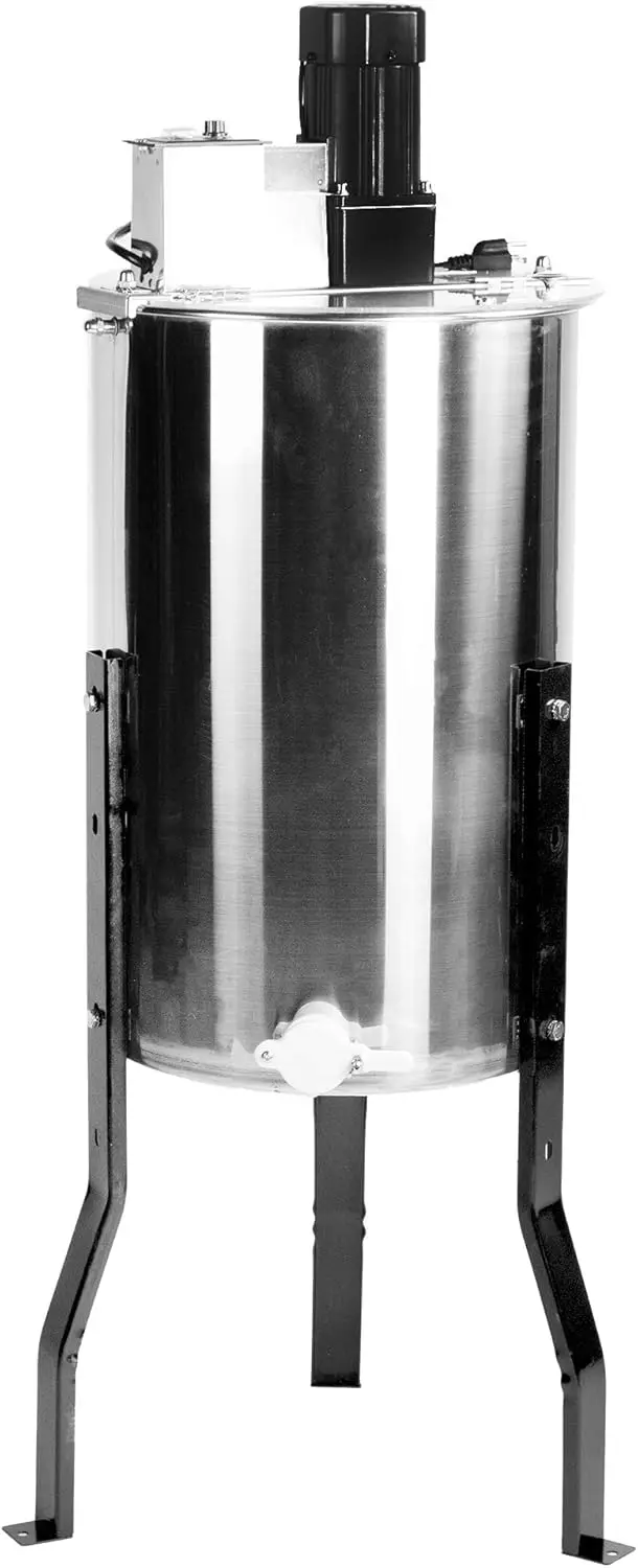 VIVO Electric Honey Extractor 3 Frame Rack, Stainless Steel, Powered Honeycomb Drum Spinner with Transparent Lid, BEE-V003E