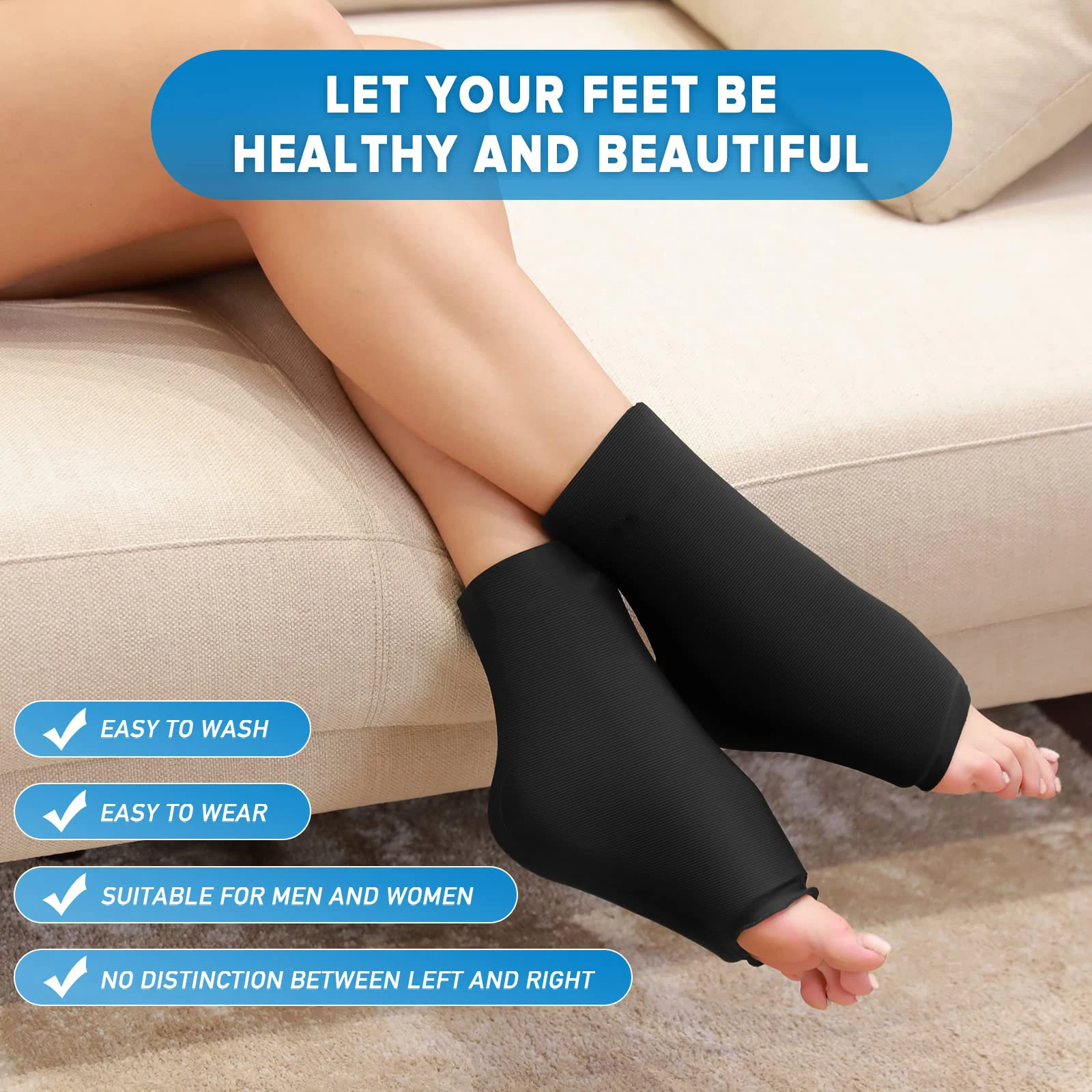 

Foot Ice Pack Wrap for Plantar Fasciiti Reusable Cooling Sock Hot Cold Therapy Gel Foot Ice Pack for Ankle Pain Relief Arthritis