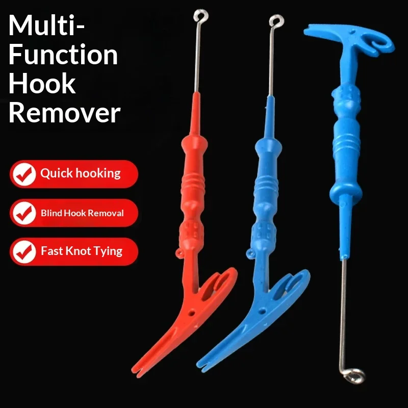 Multifunctional Fishing Hook Remover Quick Knot Tying Tool, Portable Stainless Steel Fish Hook Extractor Fishing Accessories