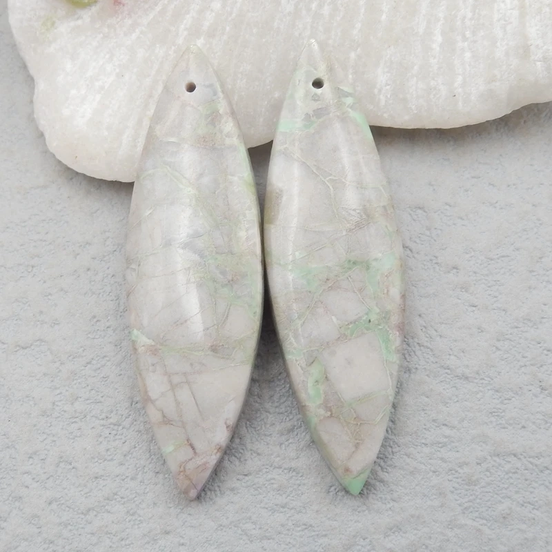 Wholesale gemstone,Birthday gift,Natural Variscite Fashion Woman Earrings Beads 45x13x5mm9.7g