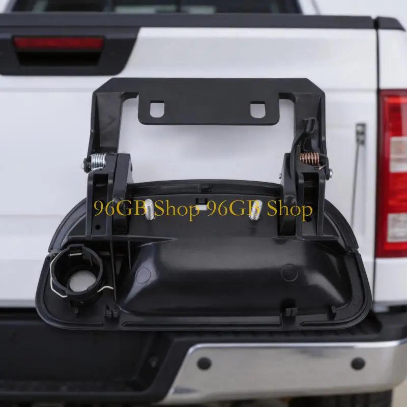 96GB Rear Gate Exterior Handle Replacement, Black Liftgate Pull Handle with Hole Opening and Single Handle Package for F150 F250