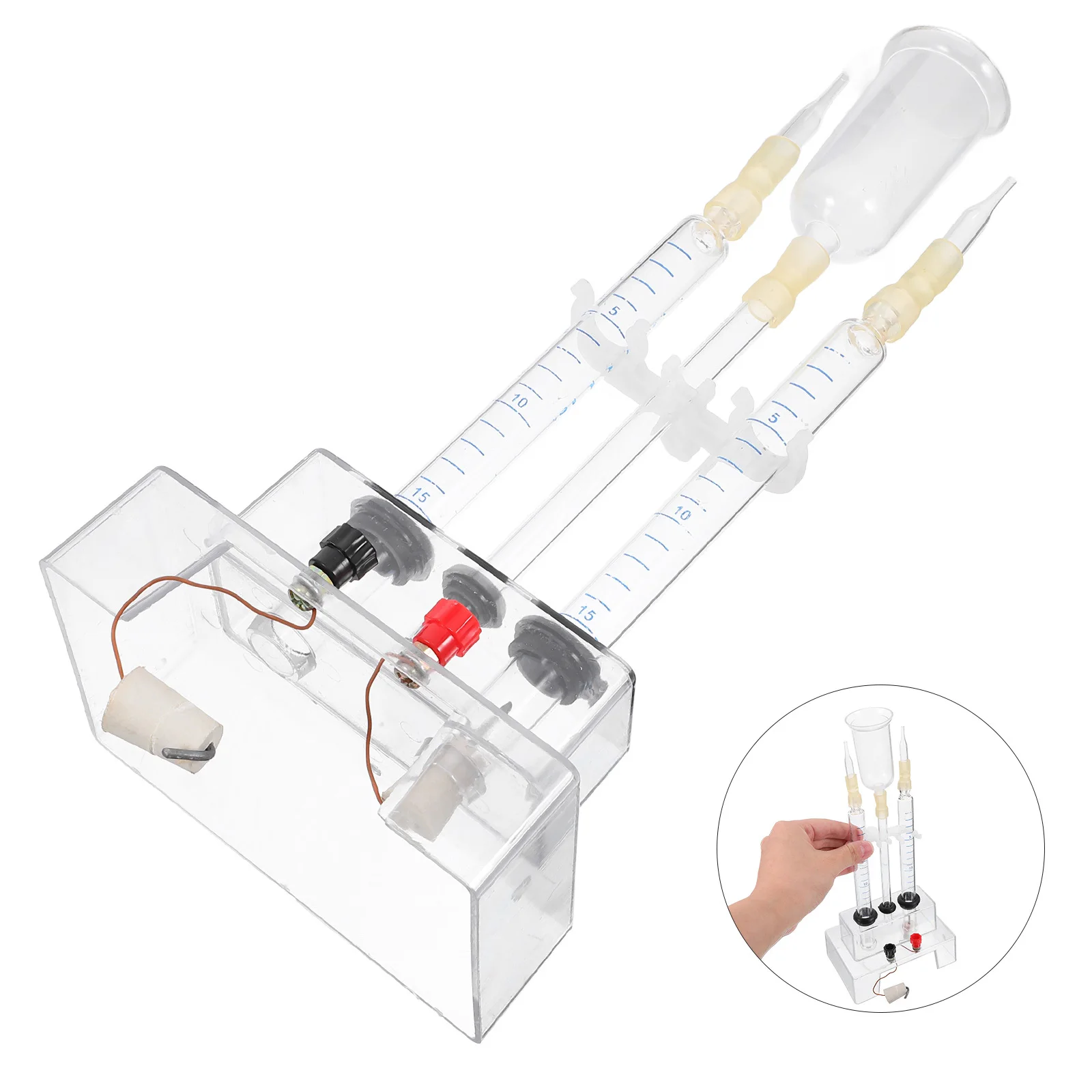 

1pc Water Electrolysis Demonstrator Compact For Classroom Teaching Chemical Learning Prop Hydrogen Oxygen Generator
