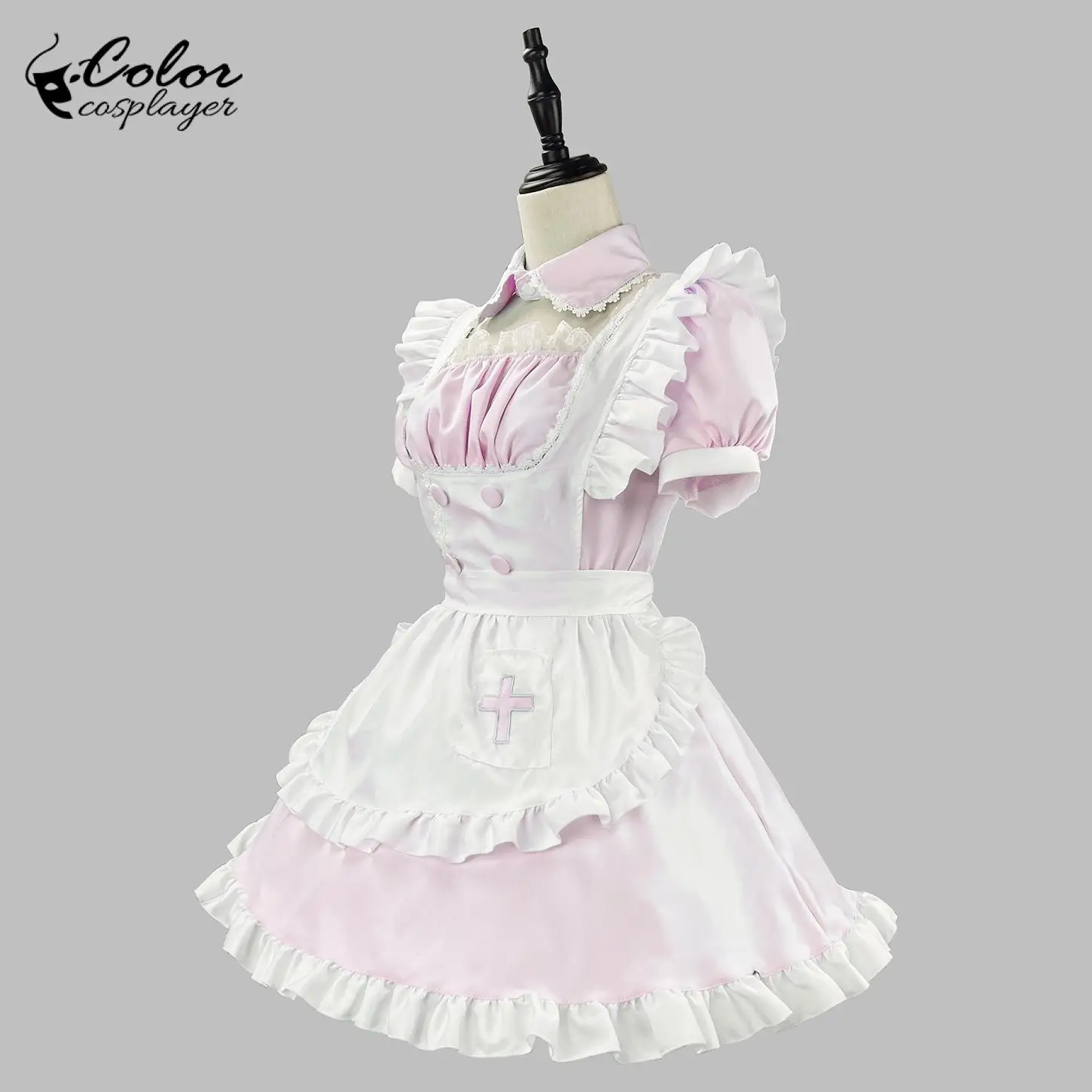 

Color Cosplayer Pink Nurse Maid Dress Halloween Lolita Cosplay Costume Women Outfit Festival Dress Stage Performance Clothing