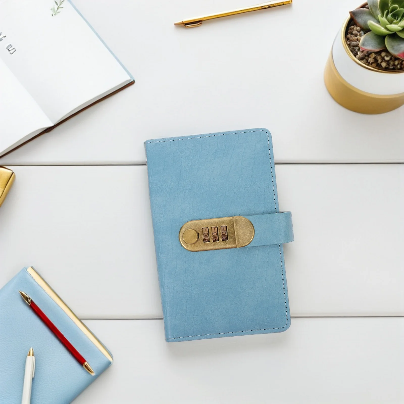 

Password Book with Lock Small Compact 6.88x4.32in Money Saving Storage Book Notebook Combination Lock Safe for Cash Password