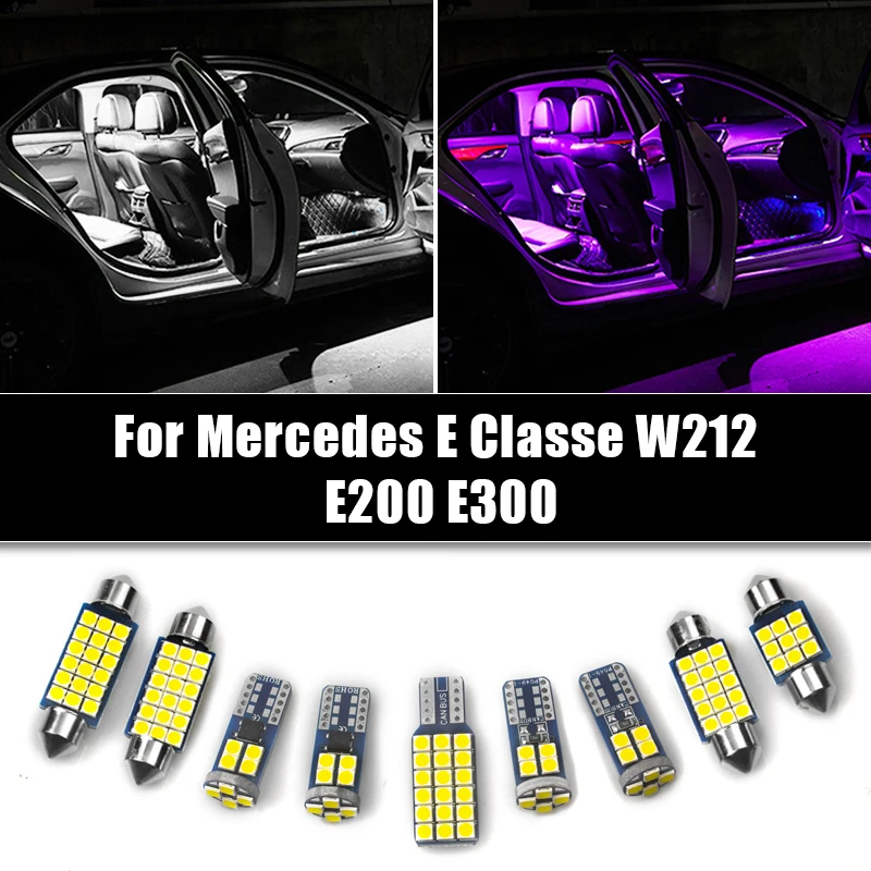 For Mercedes E Classe W212 E200 E300 Error Free 12v Car LED Bulbs Reading Lamps Trunk Glove Box Foot Lights Interior Accessories