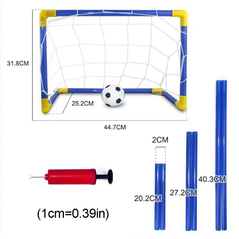 Mini jeu buts football 44x31cm, ballon football en plein air, jouet sport facile à assembler, gonflable pour