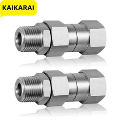 Pressure Washer Swivel 3/8 NPT and M22 14mm Male Thread Fitting Stainless Steel 360° Kink Free Gun to Hose Fitting 4500 PSI