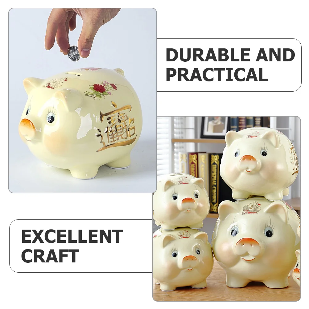 

Stylish Ceramic Piggy Bank for Home Use Cute Coin Jar Ornament Ideal Gift for and Friends Ceramic Piggy Bank