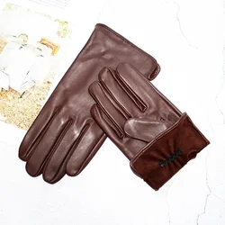 Gants en cuir de mouton pour hommes, sans doublure pour écran tactile, fins pour moto quatre saisons, gants de conduite pour conducteur de voiture