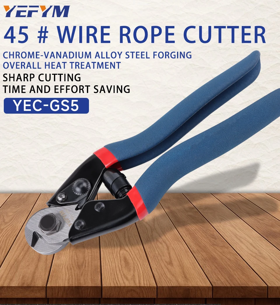 Stahlseilschneider YEC-GS5 Drahtseil- und Bleisiegel-Schneider Industriequalität 7,6″ Kraftsparende Zangenwerkzeuge – Detail 1