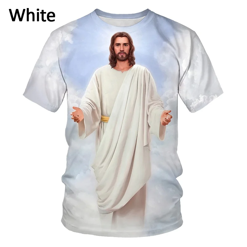 

New 3D Printed Cross Jesus Christian Men and Women Fashion T Shirt Casual Oversized Harajuku Short Sleeve T Shirt