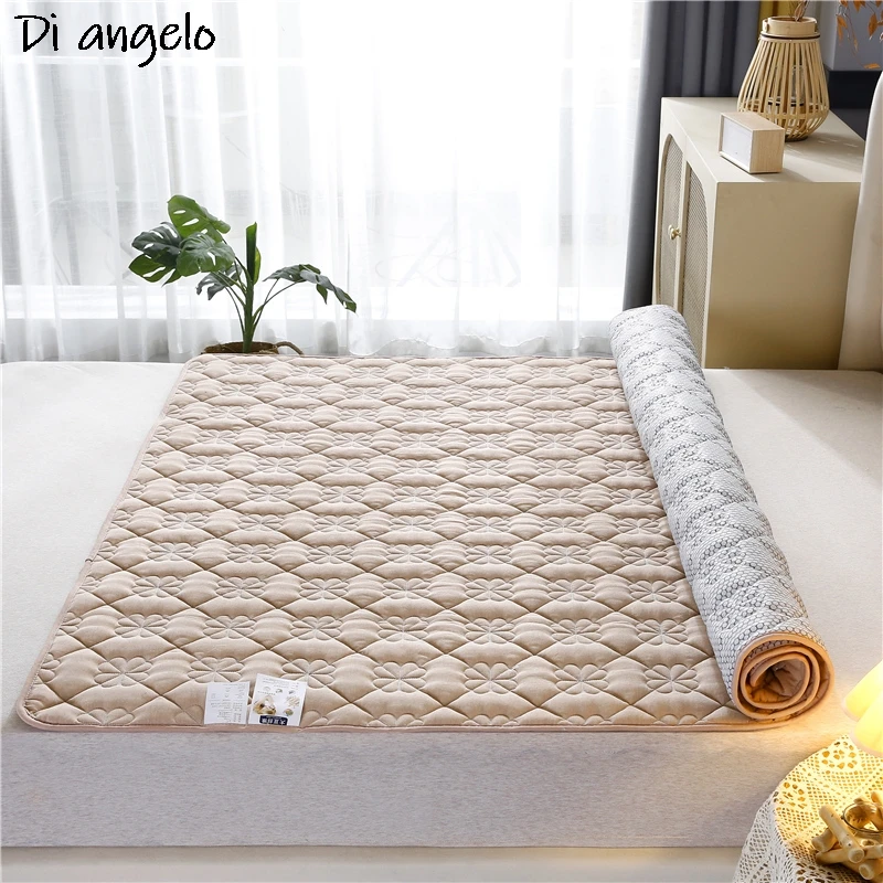 

1PC Cotton Japanese Style Mattress Geometric Print Tatami Mat Anti-skid Mattress Bedroom Furniture Student Dormitory Bed Mat #/