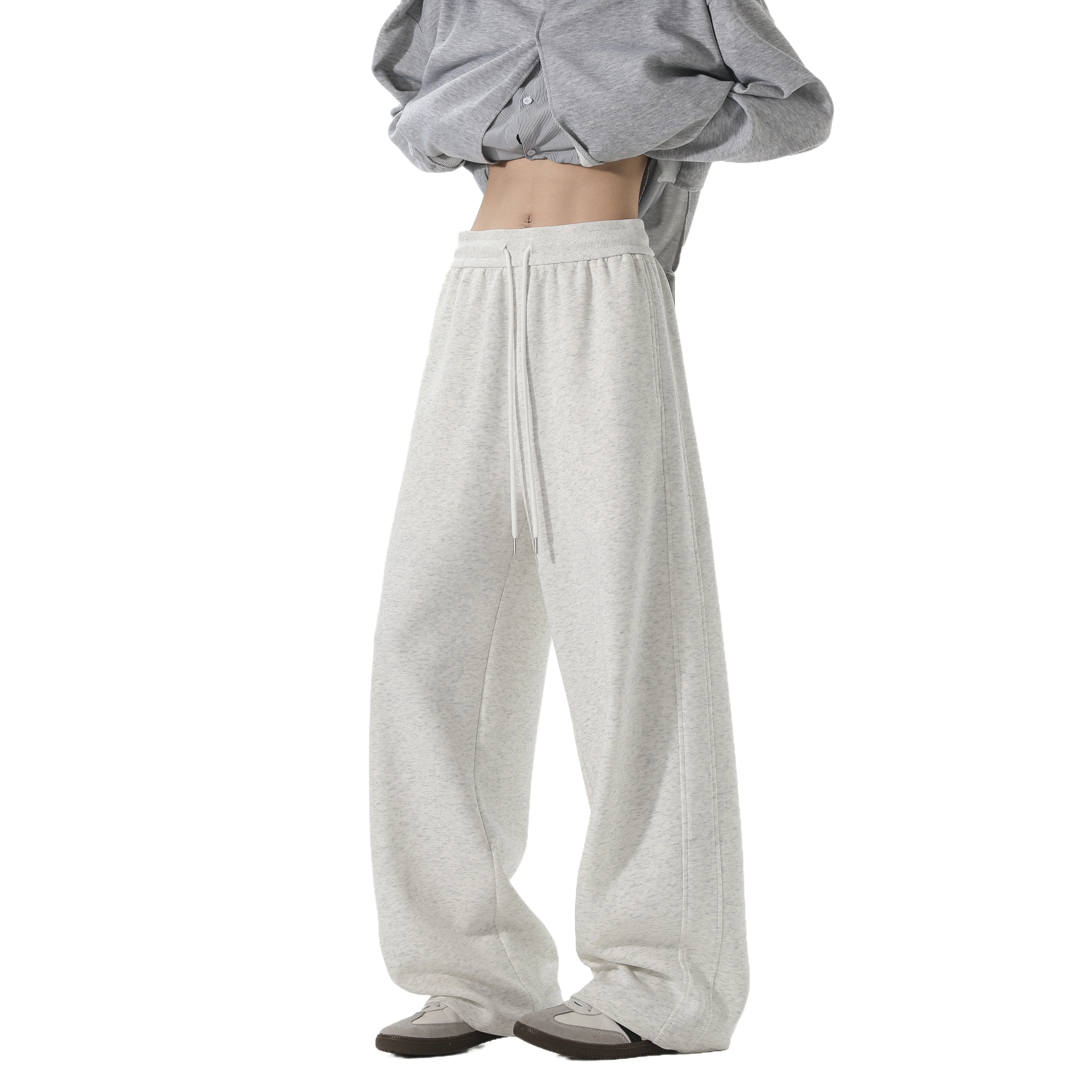 スウェットパンツ男性ストレートカジュアルパンツルーズフィット弾性ウエストバンド巾着テーパードアウトドアジョガーパッチワークアスレチックパンツ