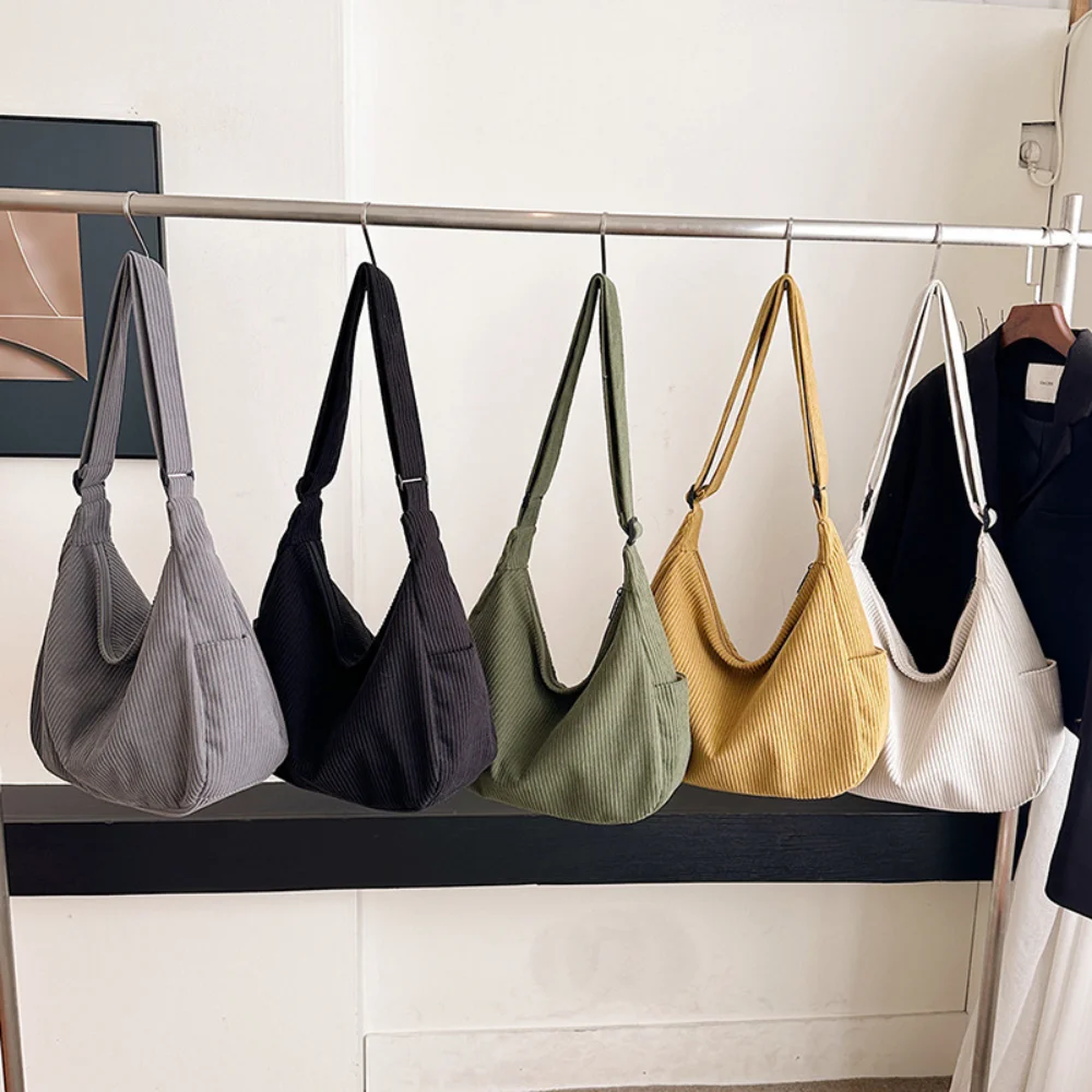 

Женская вельветовая сумка через плечо: вместительная, эстетичная, однотонная, роскошная, повседневная, для студентов и школы