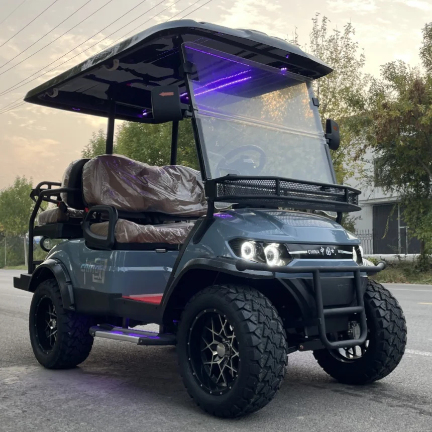 Electric Car Street Legal Battery 60V/120AH Lithium Battery Club Car Upholstered Seat 12-Inch Off-Road Tires Golf Cart Electric