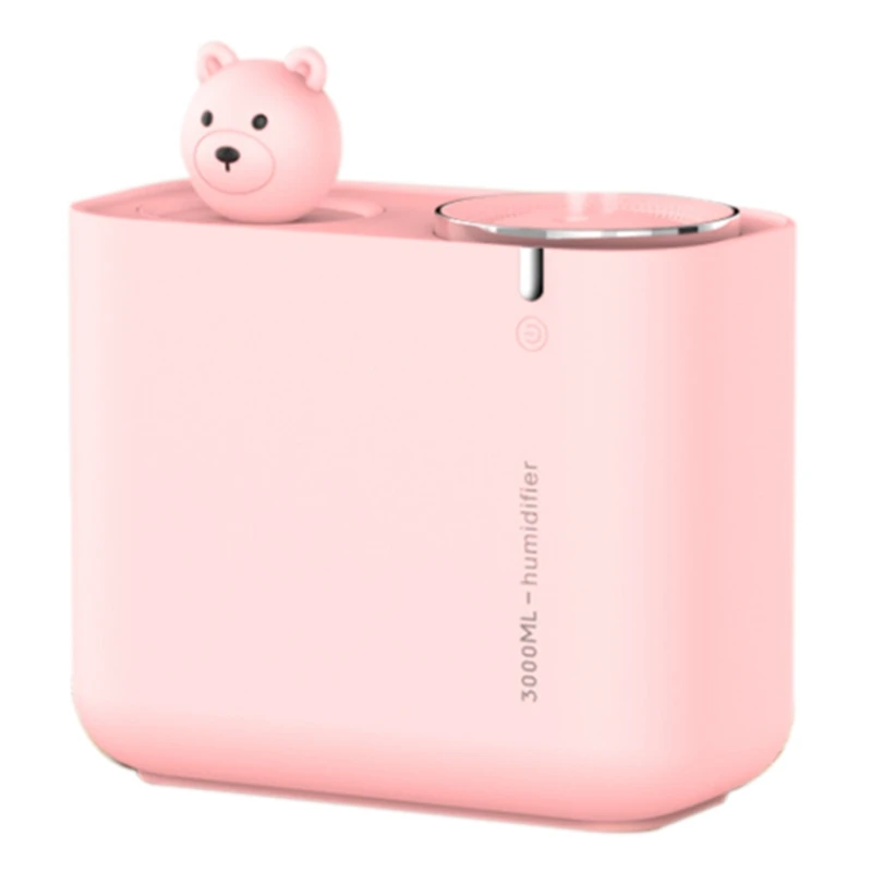 

3000ML Ultrasonic Home Air Humidifier Double Nozzle Cool Mist Aroma Diffuser Cute Bear Heavy Fog USB Humidificador